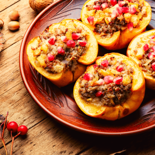 Coings farcis à l'agneau