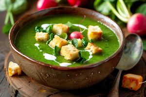 Soupe de fanes de radis