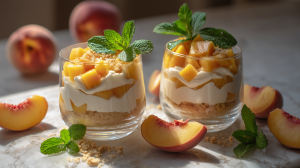 Verrines façon tarte aux pêches