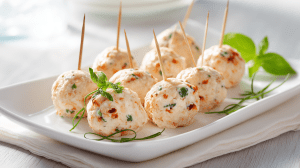 boulettes de surimi au carré frais dressées pour l'apéro