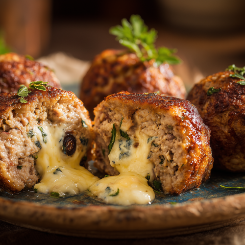 Boulettes surprise de Pati, boulettes de viande au coeur fromager coulant