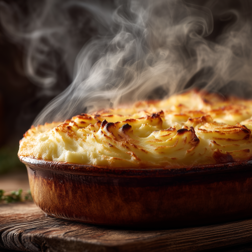 Un bon hachis Parmentier pour finir la purée, dans son plat à gratin encore fumant