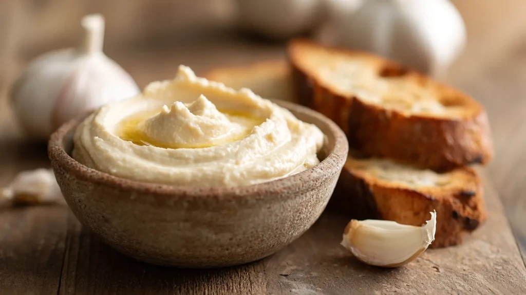 Bombe à l'ail du Tarn à base d'ail et d'amandes dans un pot