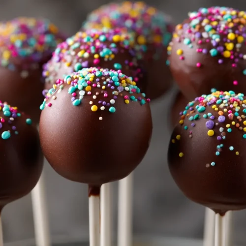 cake pops au chocolat avec des belles couleurs en décoration