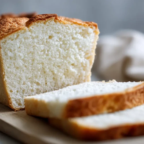 pain de mie sans gluten tranché, avec une mie bien blanche et doré sur la croute