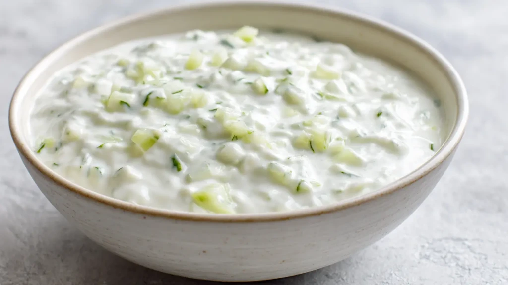 raita traditionnel, sauce au concombre et au yaourt typique de l'Inde