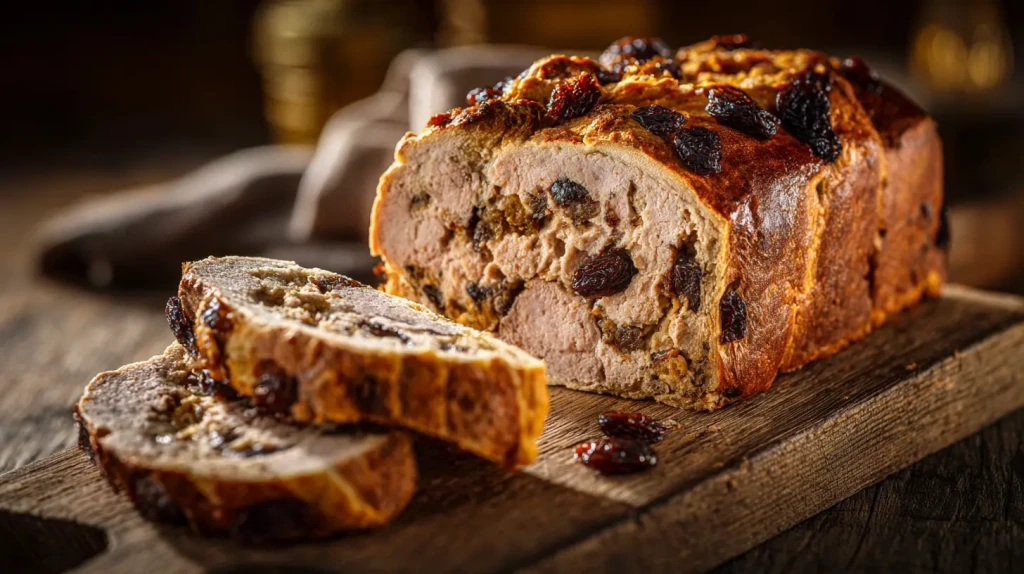 Pounti auvergnat, plat traditionnel sucré salé venu d'Auvergne.