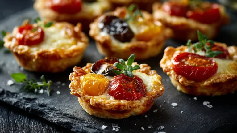 tartelettes aux tomates et au comté, idéales en entrée ou pour un apéritif orginial aux saveurs estivales