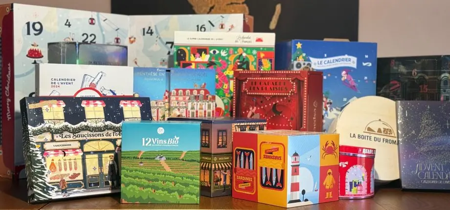 Calendriers de l'avent originaux avec toutes sortes de produits gourmands